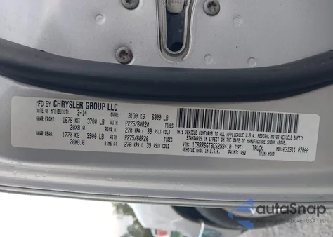 2014 Ram 1500 Big Horn z USA, uszkodzony, nr VIN 1C6RR6GT8ES293410